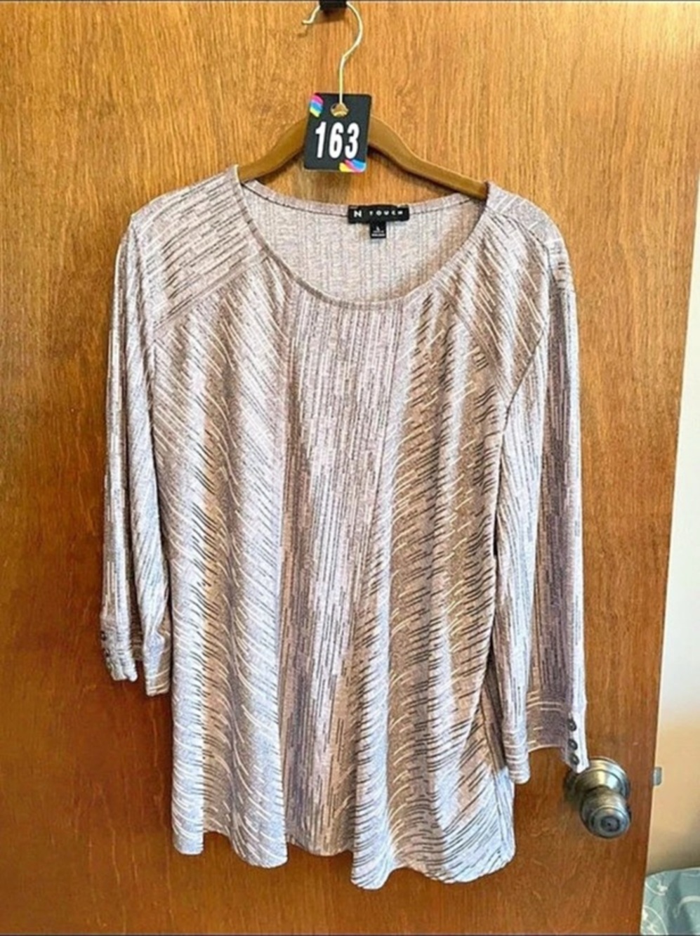NY Collection Gray Tunic Size Medium Like New